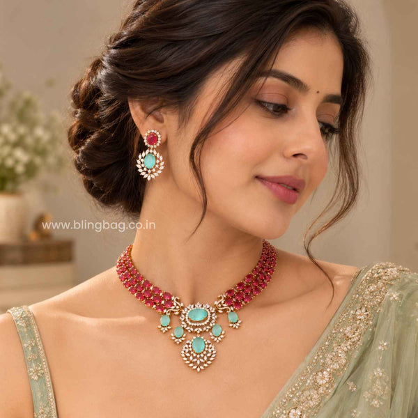 Multicolor Zinea Victorian Jewellery Set - New Arrival