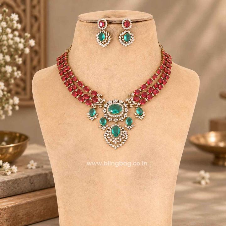 Multicolor Zinea Victorian Jewellery Set - New Arrival