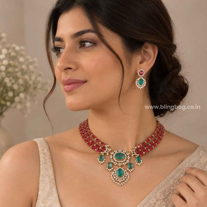 Multicolor Zinea Victorian Jewellery Set - New Arrival