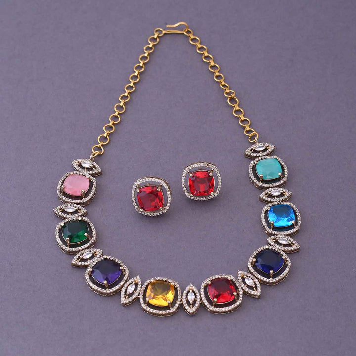 Multicolor Zinnia Victorian Jewellery Set - New Arrival