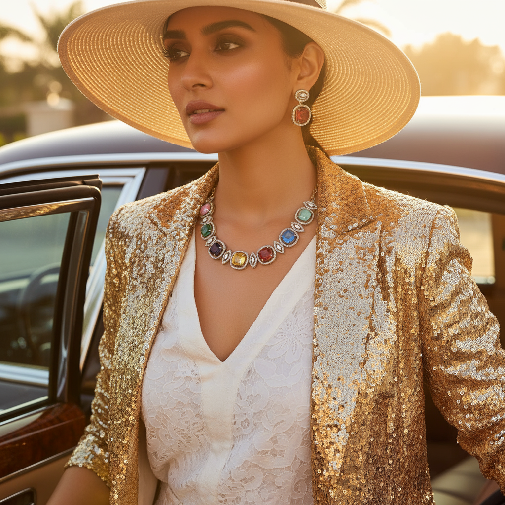 Multicolor Zinnia Victorian Jewellery Set - New Arrival