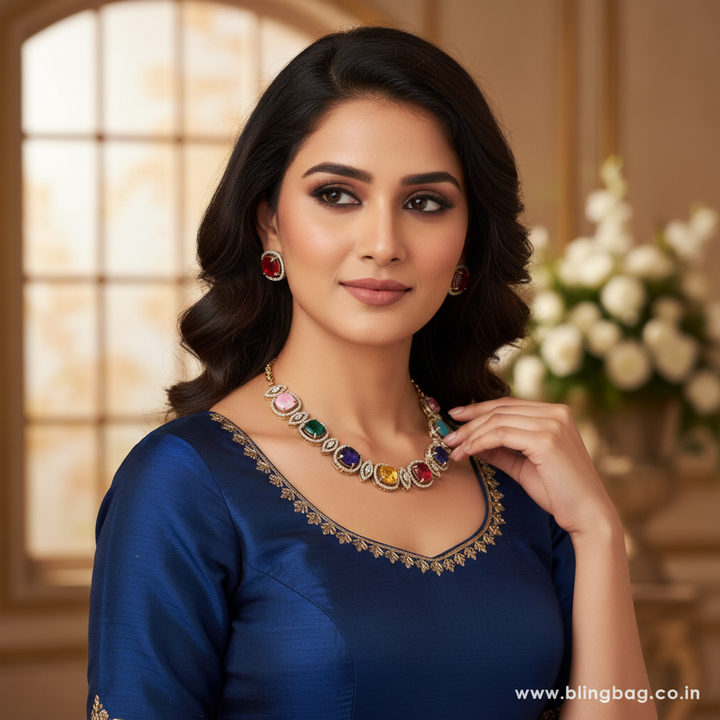 Multicolor Zinnia Victorian Jewellery Set - New Arrival