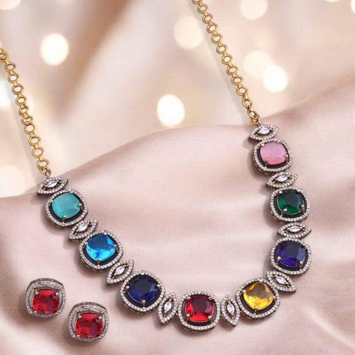 Multicolor Zinnia Victorian Jewellery Set - New Arrival