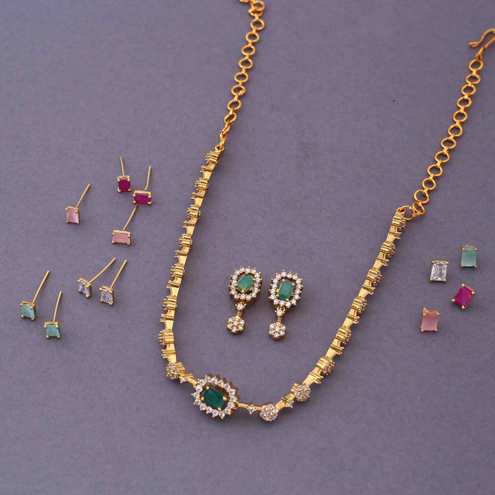 Multicolor Ziva Victorian Jewellery Set- New Arrival