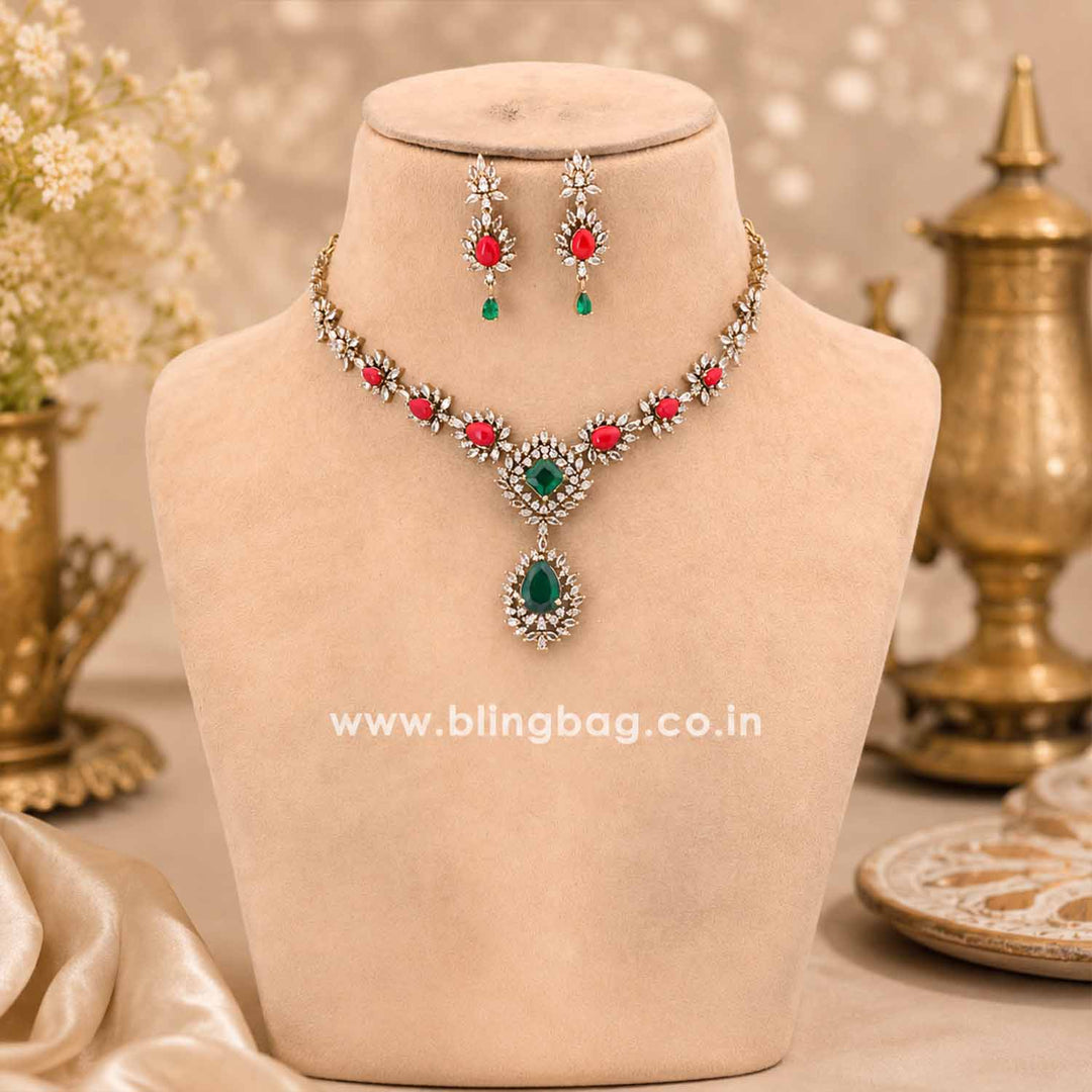 Multicolor Zonia Victorian Jewellery Set - New Arrival