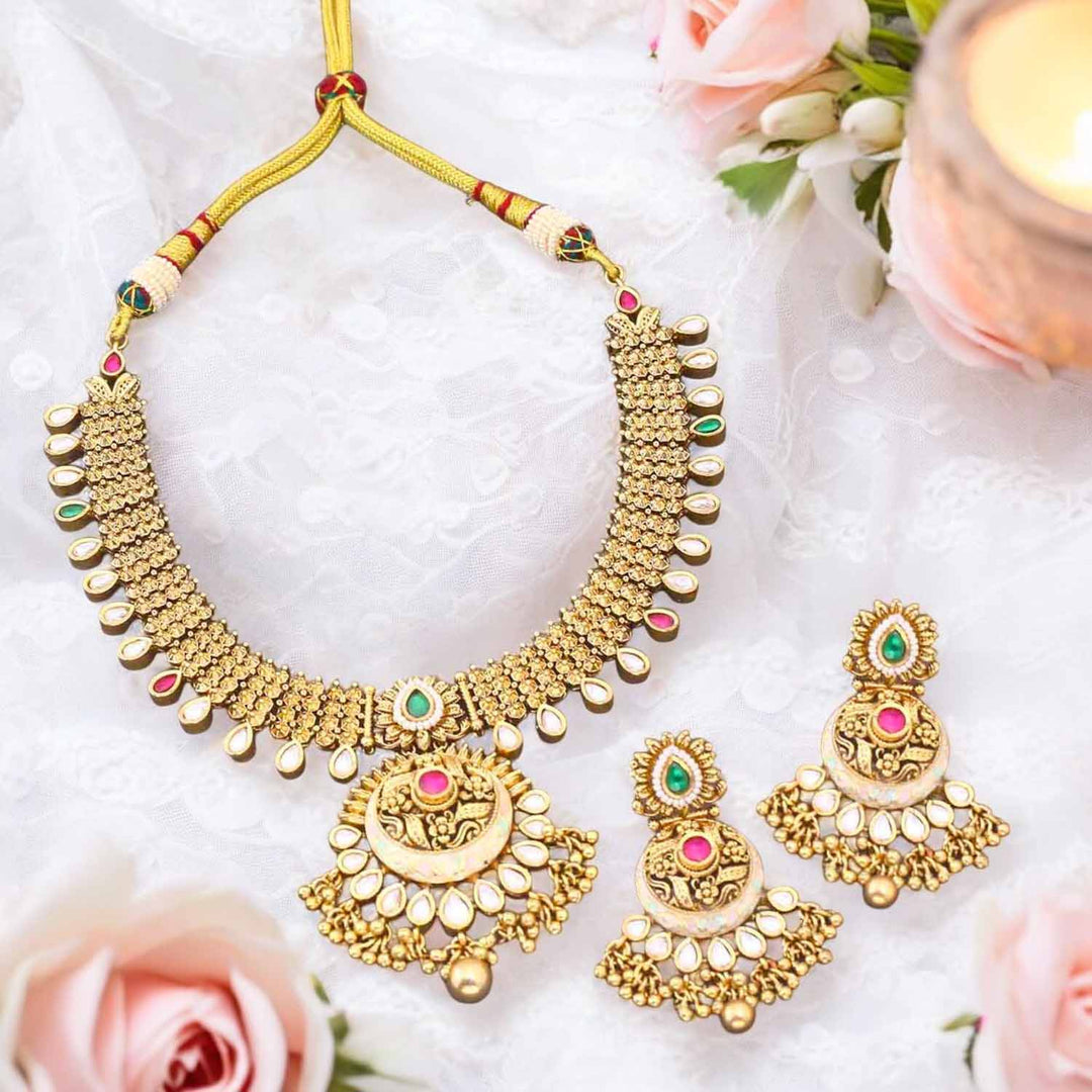 Multicolor Zunera Hasli Antique Rajwadi Set