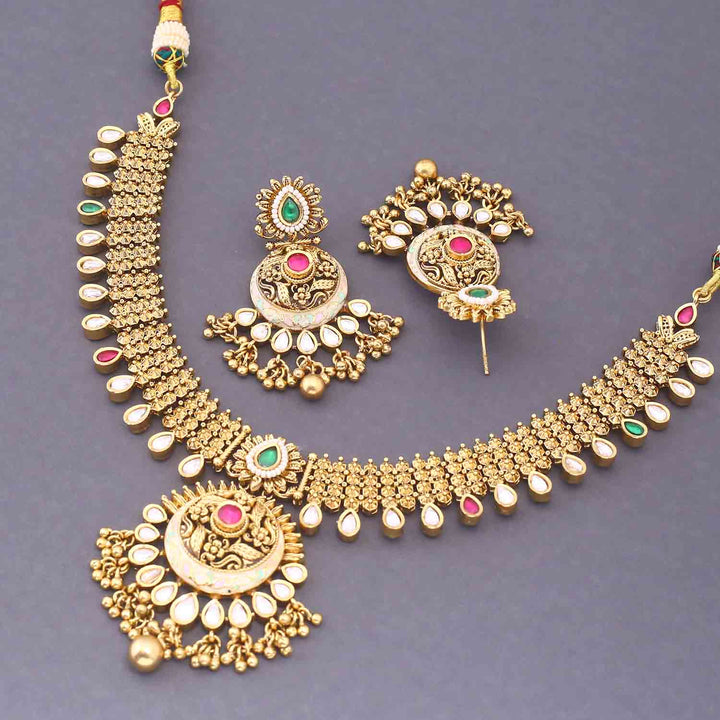 Multicolor Zunera Hasli Antique Rajwadi Set