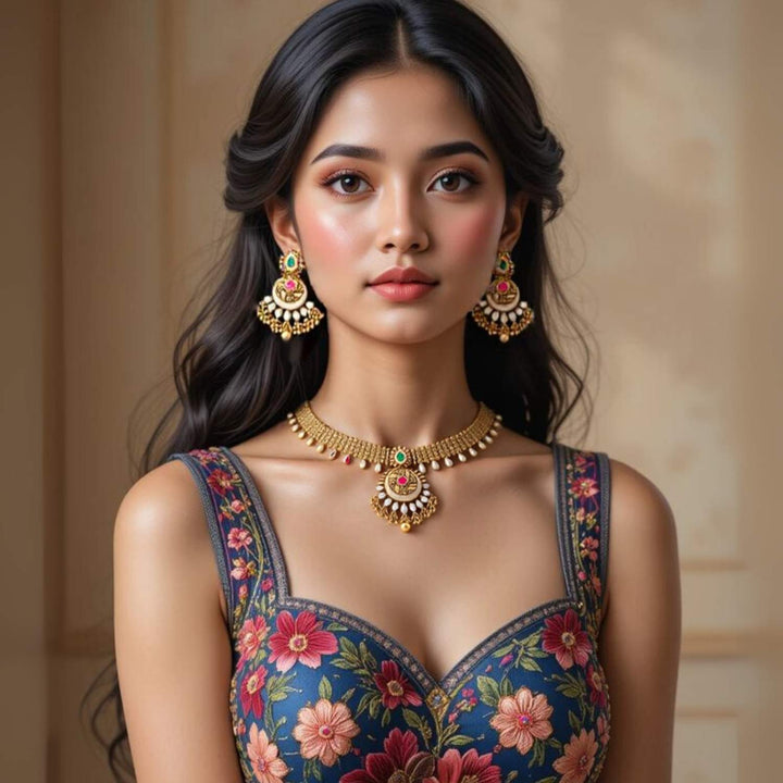 Multicolor Zunera Hasli Antique Rajwadi Set