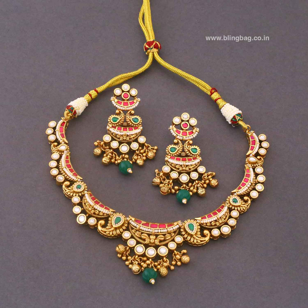 Multicolor ilmiya Heritage Jewellery Set