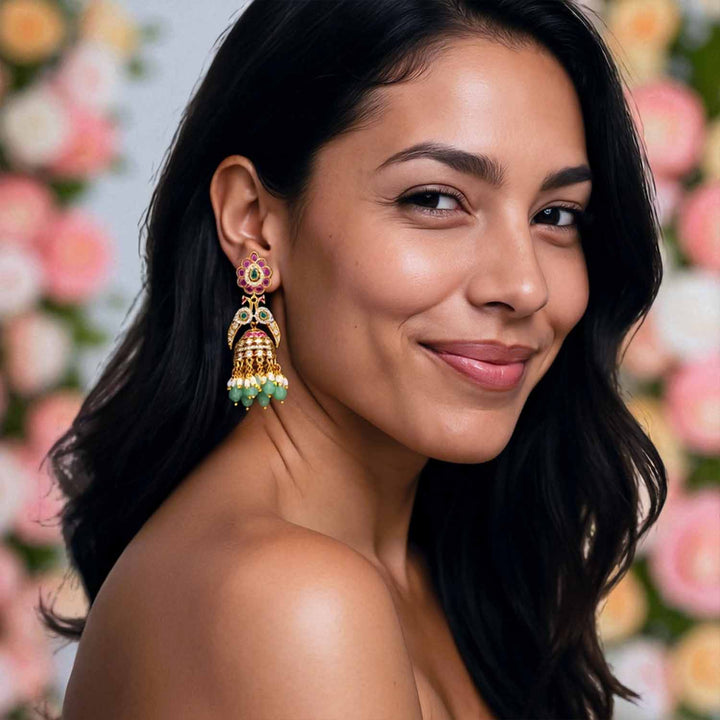 Multicolor Keerti Victorian Jhumkis