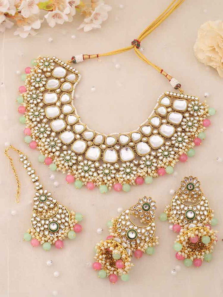 Multicolor Aadhila Kundan Jewellery Set