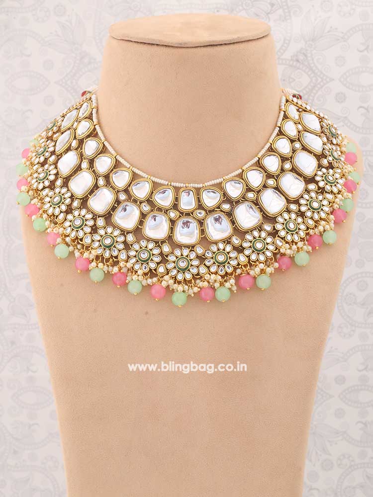 Multicolor Aadhila Kundan Jewellery Set