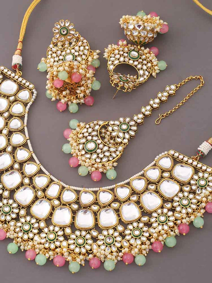 Multicolor Aadhila Kundan Jewellery Set