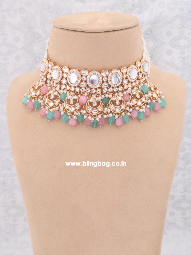 Multicolor Albina Kundan Jewellery Set