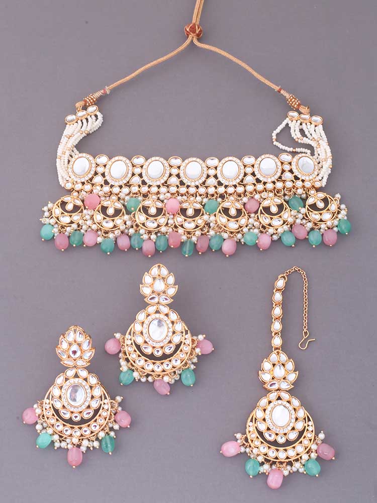 Multicolor Albina Kundan Jewellery Set