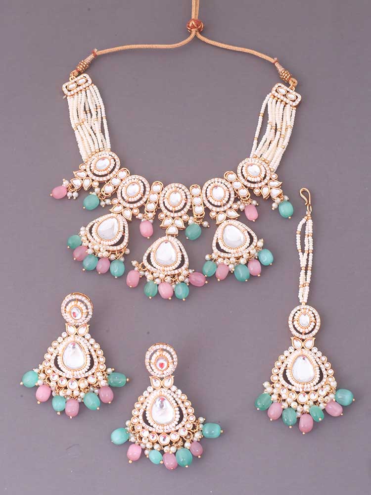 Multicolor Rumani Jewellery Set