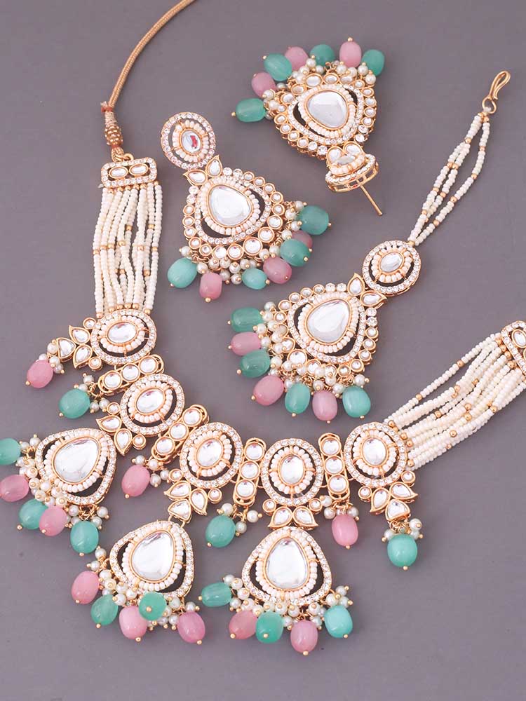 Multicolor Rumani Jewellery Set
