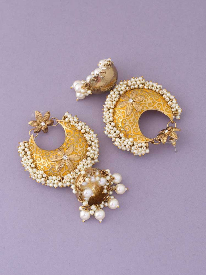 Mustard Aakriti Ethnic Jhumkis