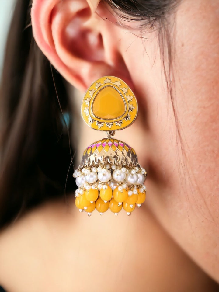 Mustard Chetaki Jhumkis