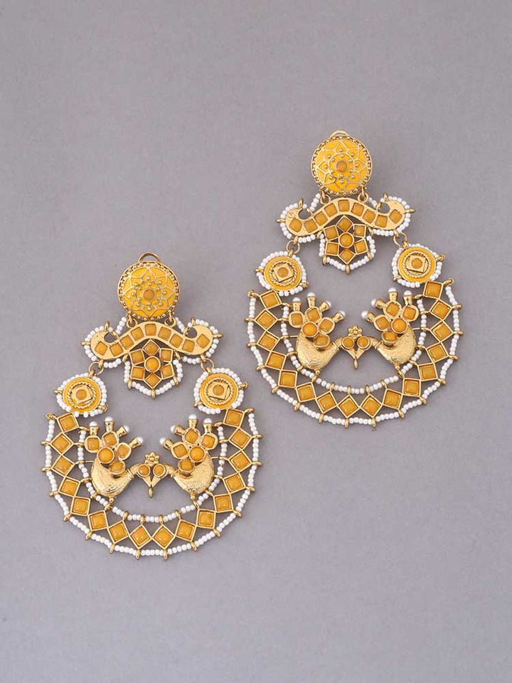 Mustard Mohita Ethnic Chandbalis