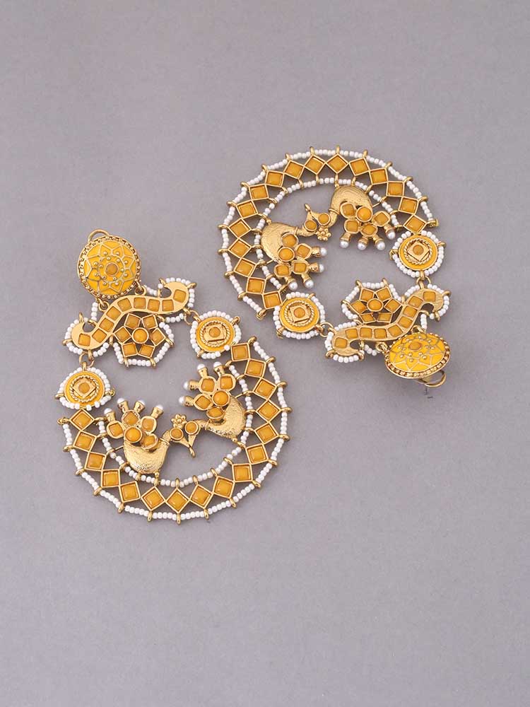 Mustard Mohita Ethnic Chandbalis