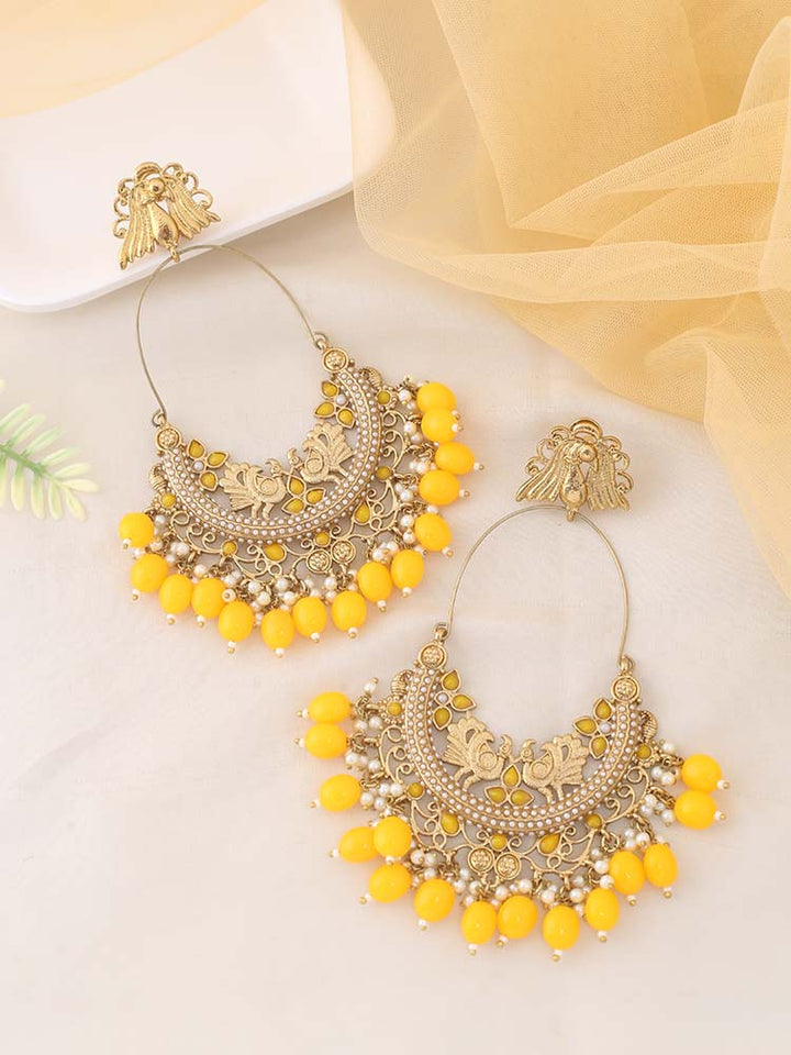 Mustard Tulza Ethnic Chandbalis