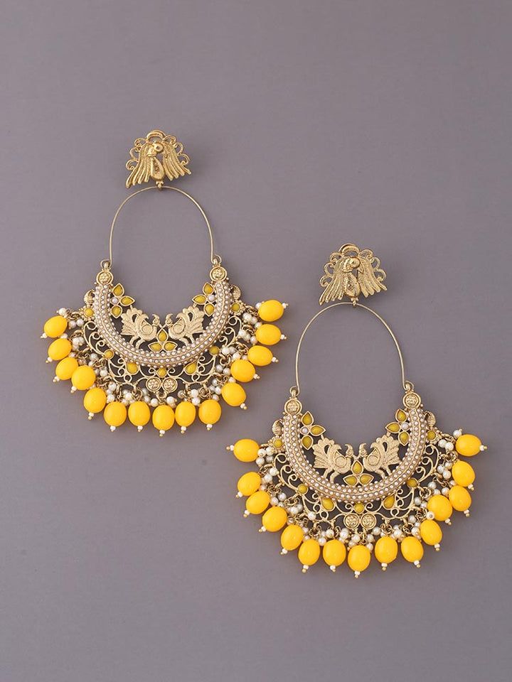 Mustard Tulza Ethnic Chandbalis