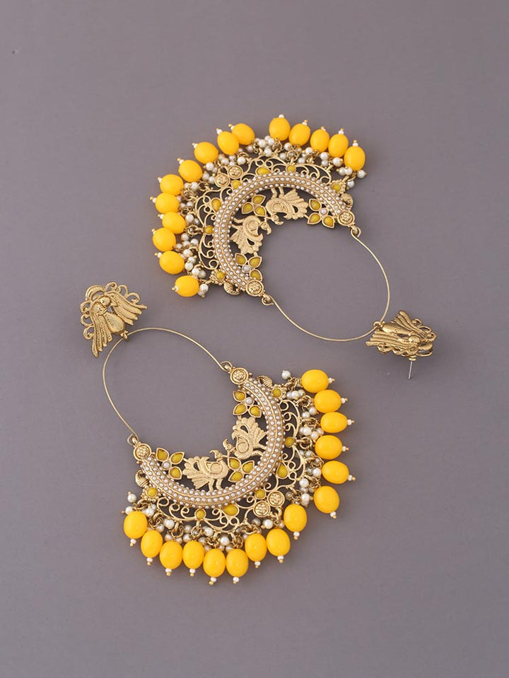 Mustard Tulza Ethnic Chandbalis