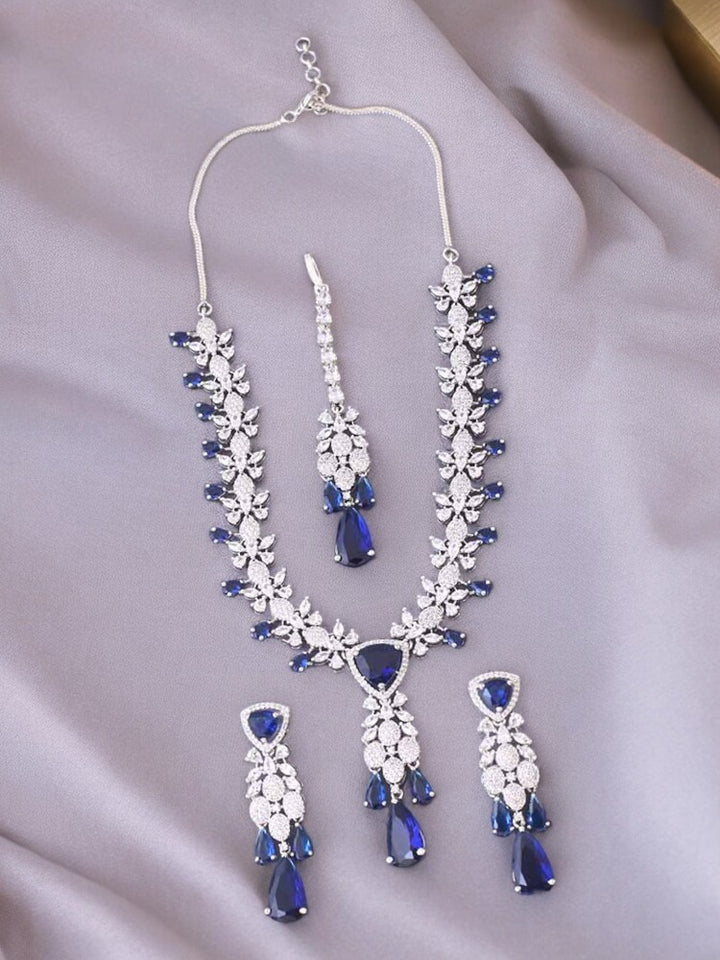 Navy Aadne Zirconia Jewellery Set