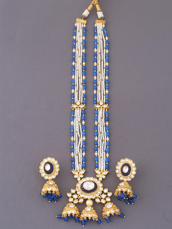Navy Aaliah Kundan Jewellery Set
