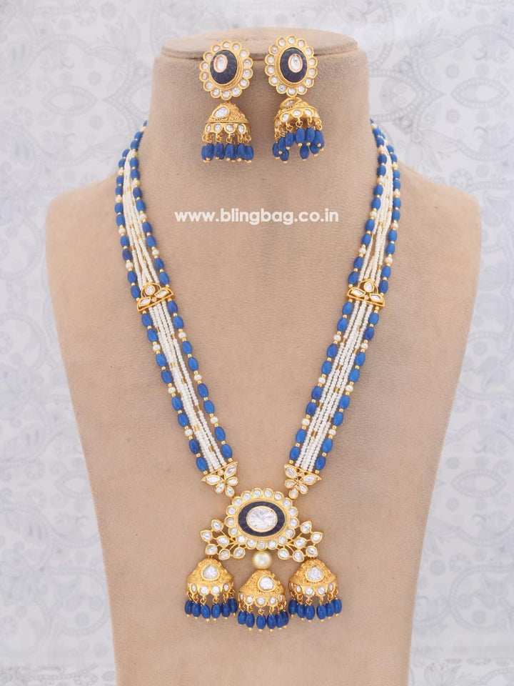 Navy Aaliah Kundan Jewellery Set