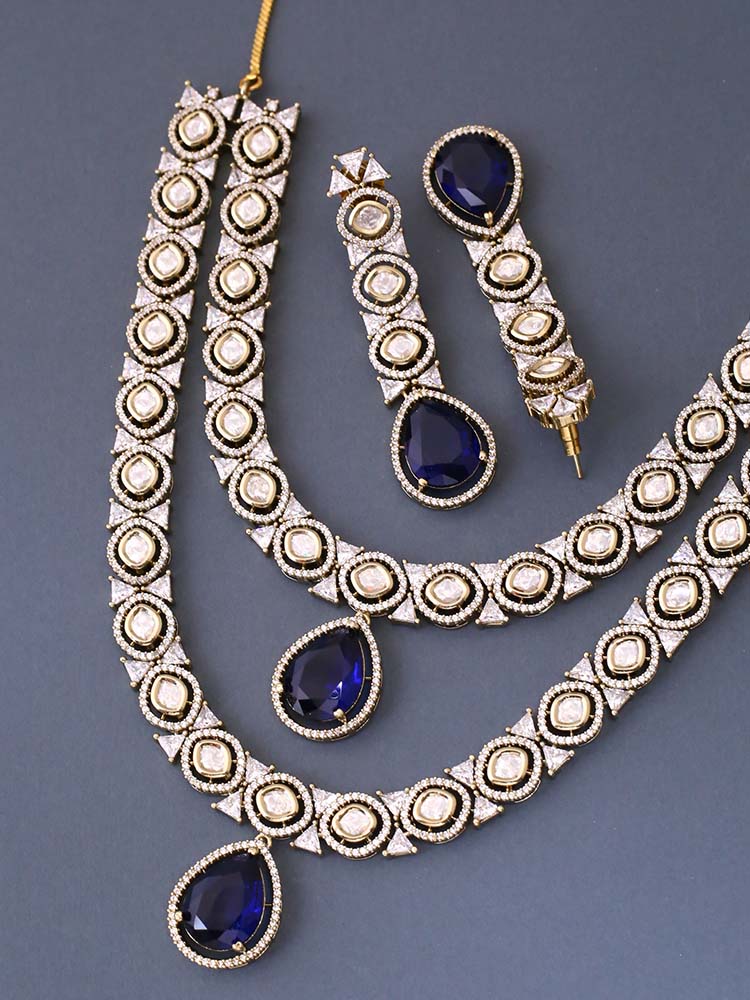 Navy Aleena Victorian Jewellery Set  - New Arrival