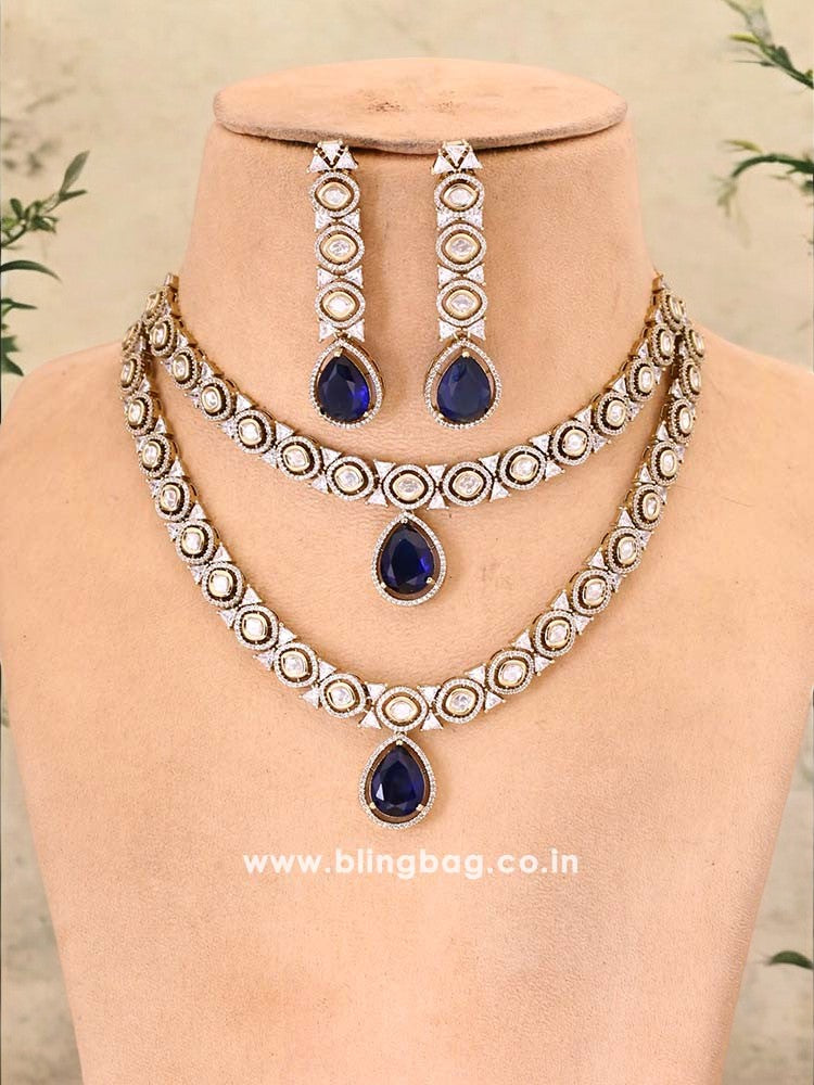 Navy Aleena Victorian Jewellery Set  - New Arrival
