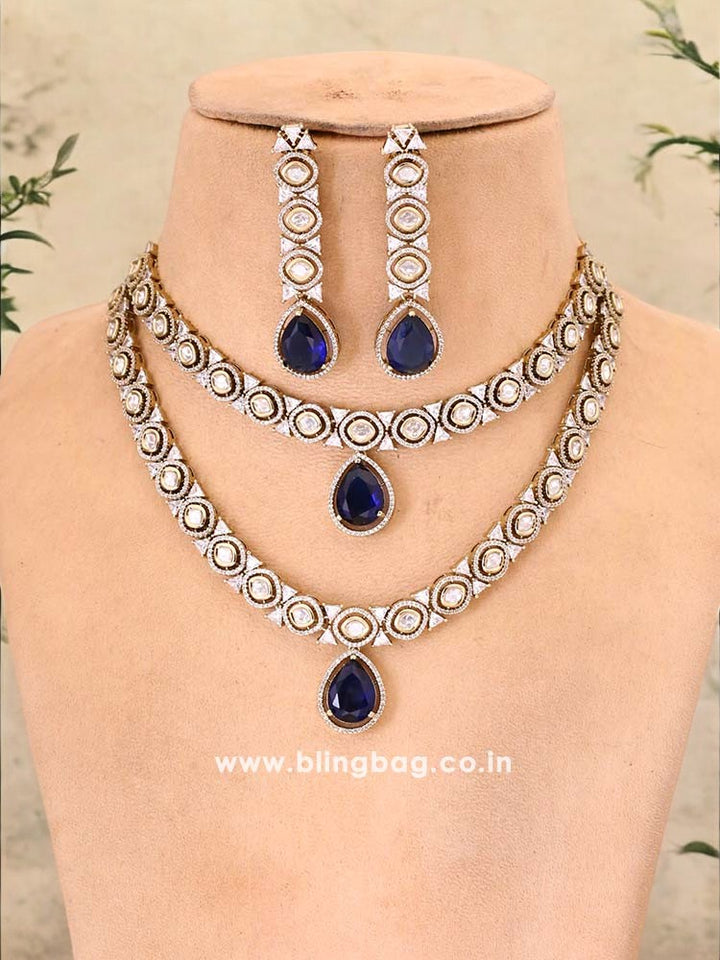Navy Aleena Victorian Jewellery Set  - New Arrival