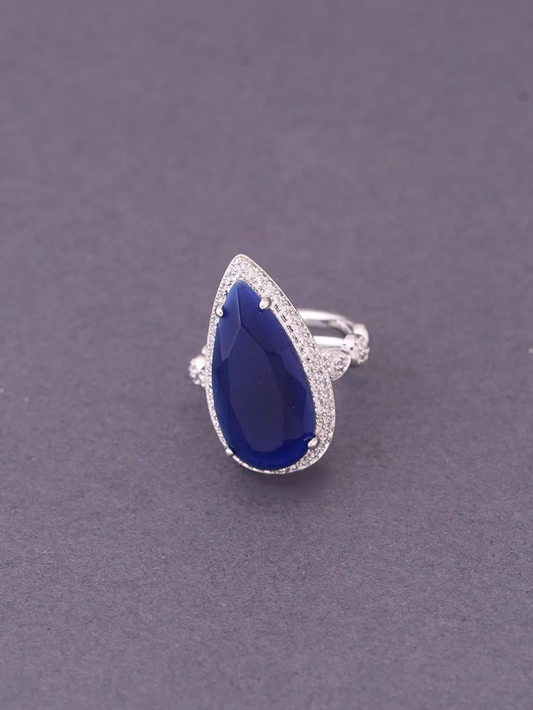 Navy Alexandra Adjustable Ring