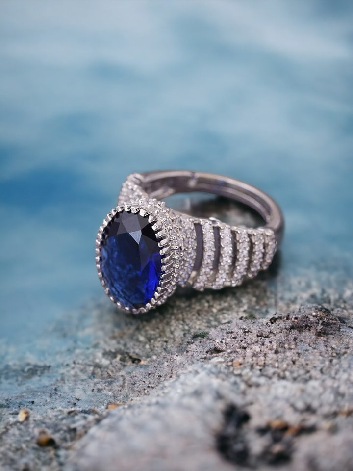 Navy Anastasia Adjustable Ring