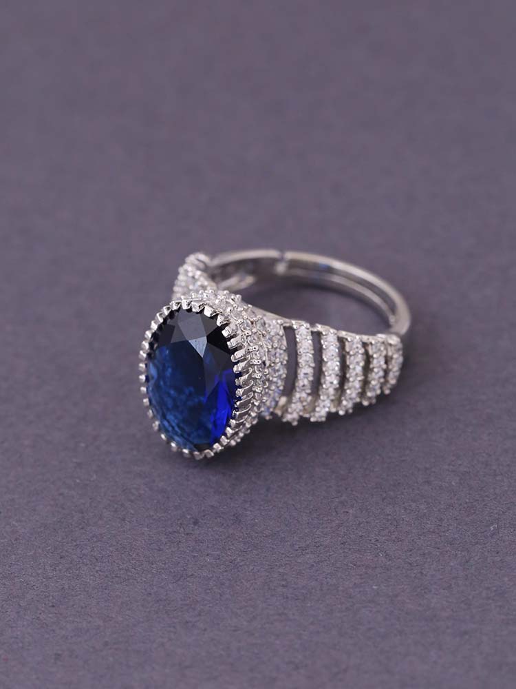 Navy Anastasia Adjustable Ring