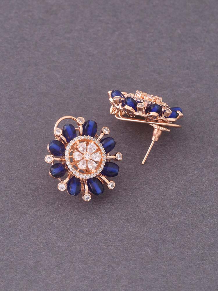 Navy Annette Zirconia Studs