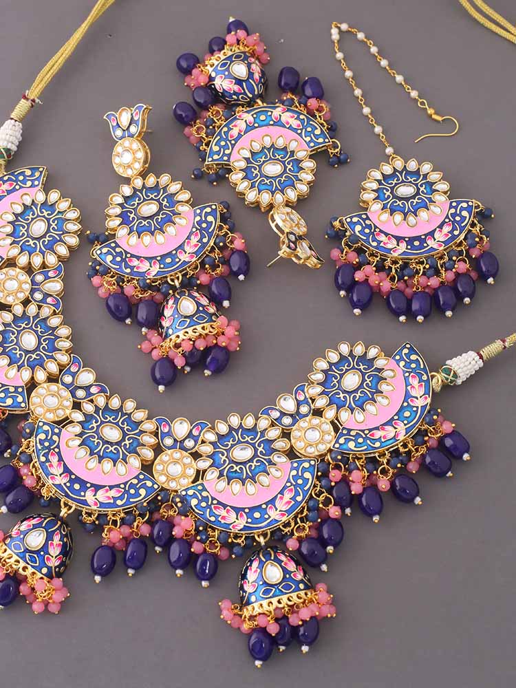 Navy Araliya Jewellery Set
