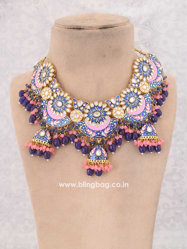 Navy Araliya Jewellery Set