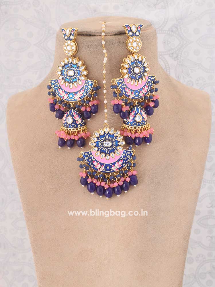 Navy Araliya Jewellery Set
