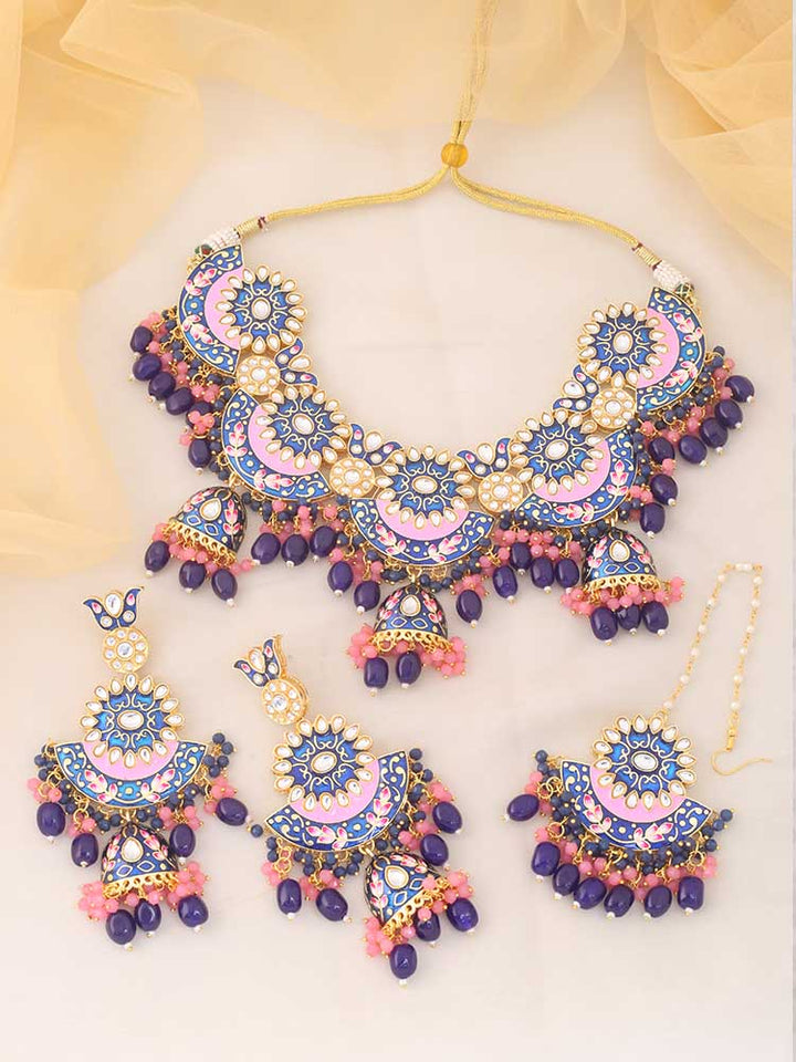 Navy Araliya Jewellery Set