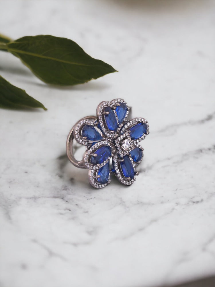 Navy Athina Zirconia Ring - EOSS