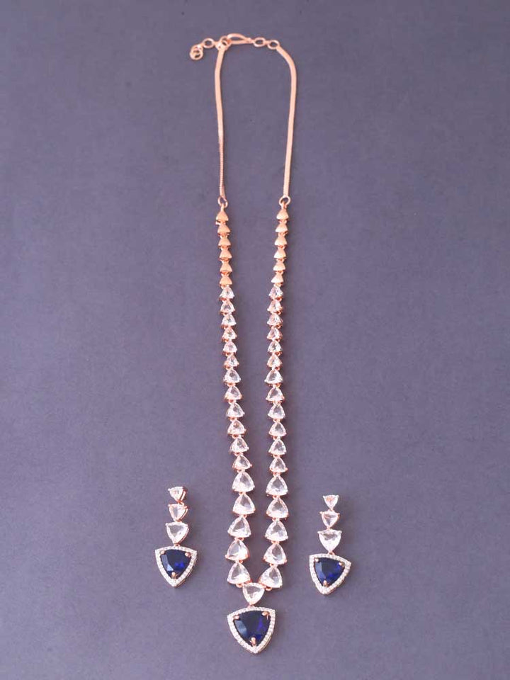Navy Bertina Zirconia Jewellery Set