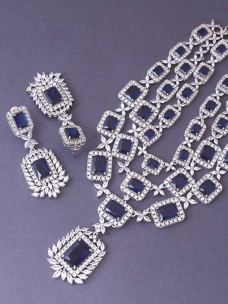 Navy Brittany Zirconia Jewellery Set