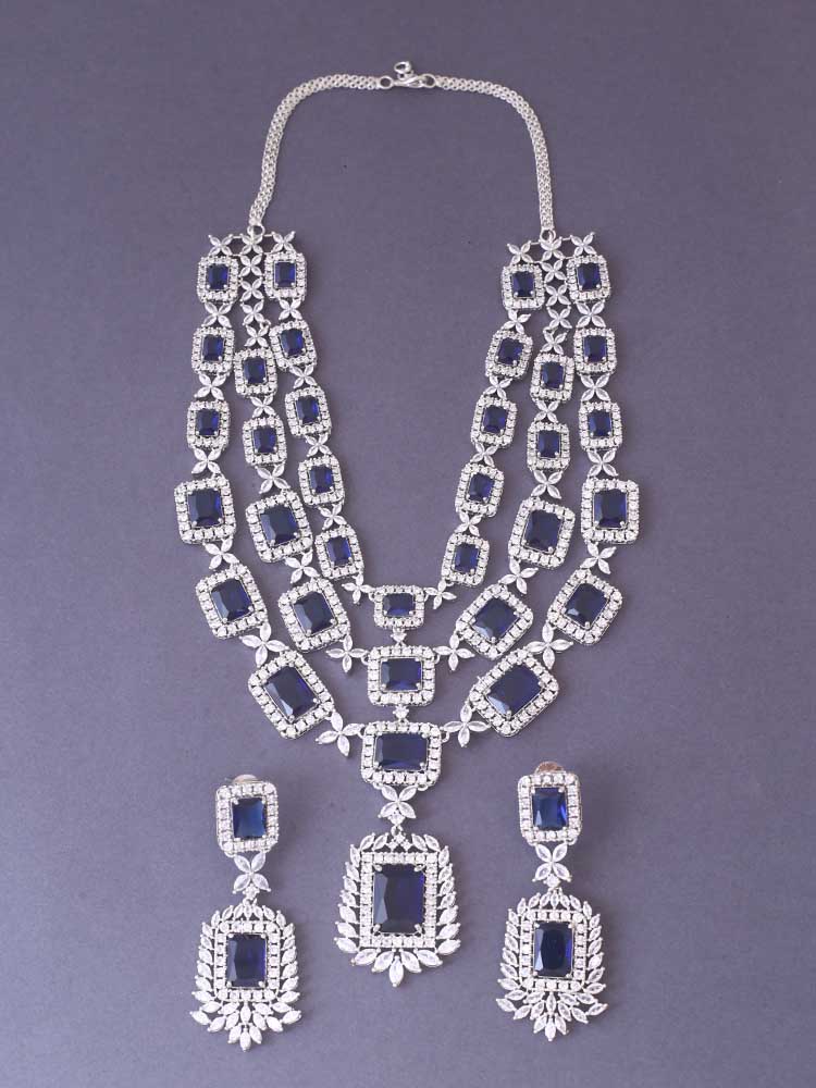 Navy Brittany Zirconia Jewellery Set