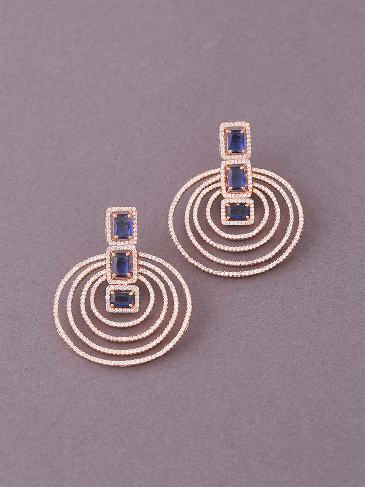 Navy Callie Zirconia Studs