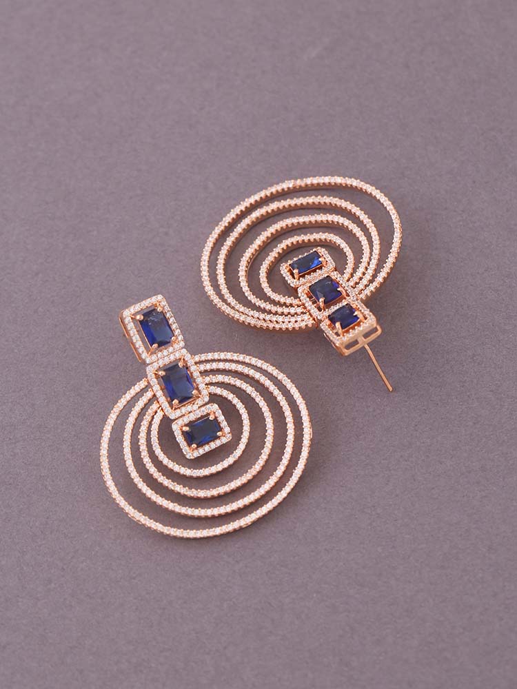 Navy Callie Zirconia Studs