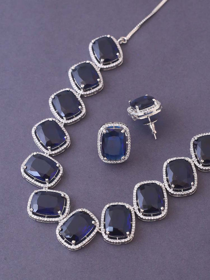 Navy Cauvery Zirconia Jewellery Set