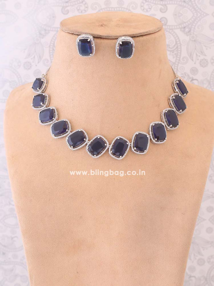 Navy Cauvery Zirconia Jewellery Set